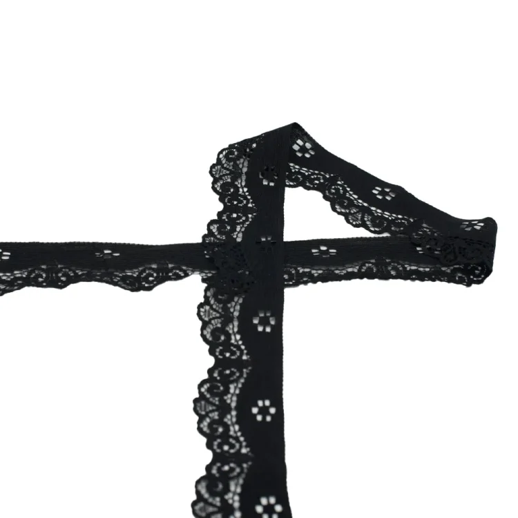 Elastische Spitze 3,5 cm, schwarz
