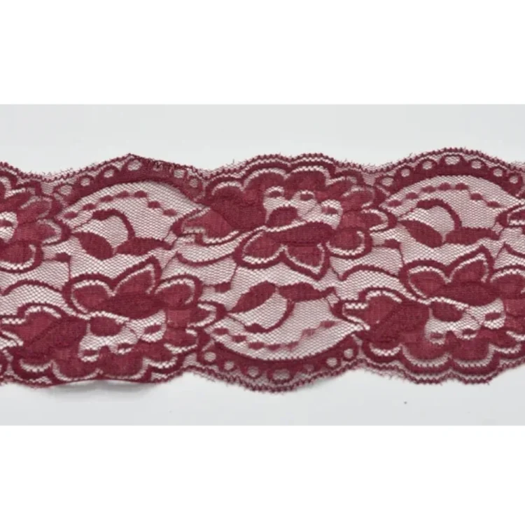 Elastische Spitze, bordeaux 10 cm