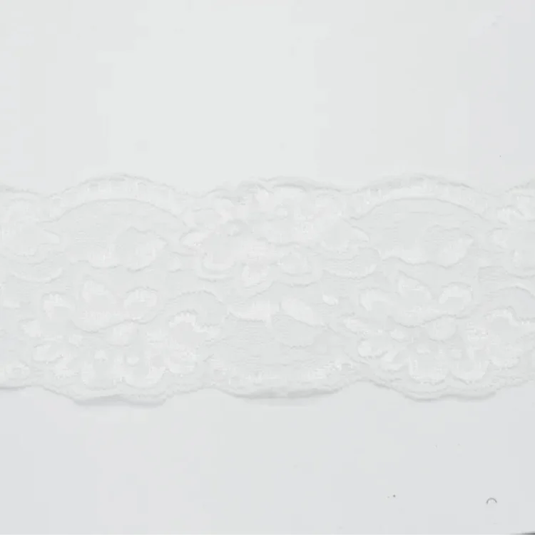 Elastische Spitze, weiß 10 cm