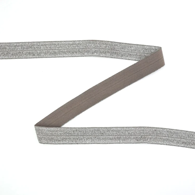 Elastisches Einfassband Glitzer, taupe