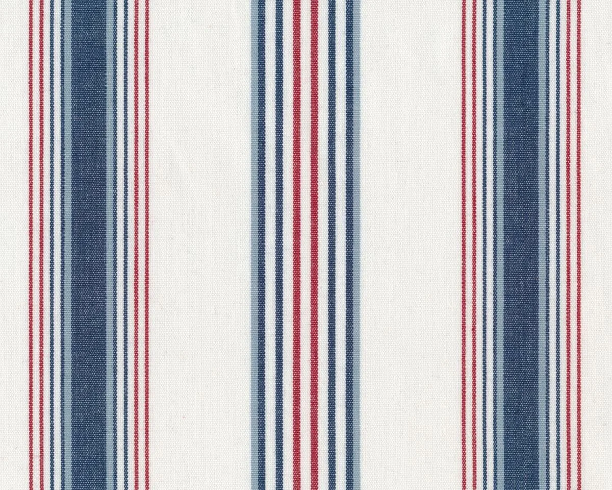 Englischer Dekostoff Clarke & Clarke LINCOLN STRIPE, Streifen-Design, weiß-gedecktes blau