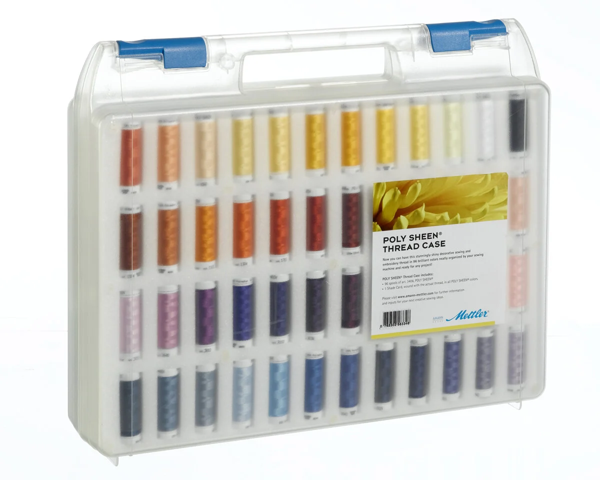 Fadenkoffer Stickgarn POLY SHEEN, 200 m, 96 Spulen, Mettler