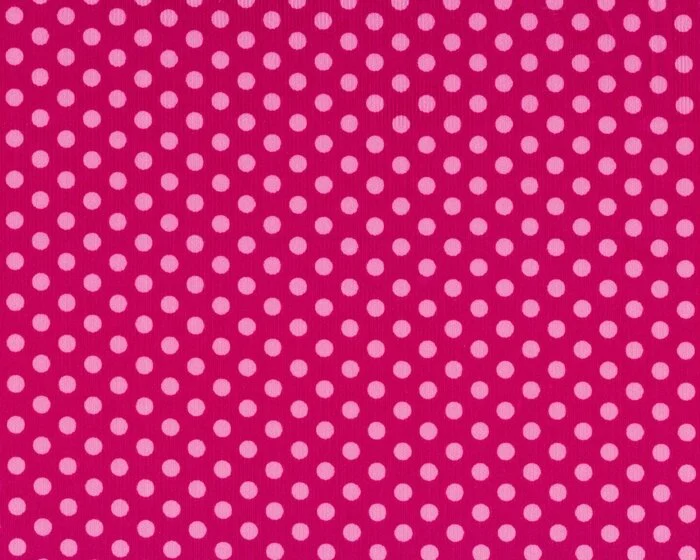 Feincord KATI SPOTS, große Punkte, fuchsia-rosa