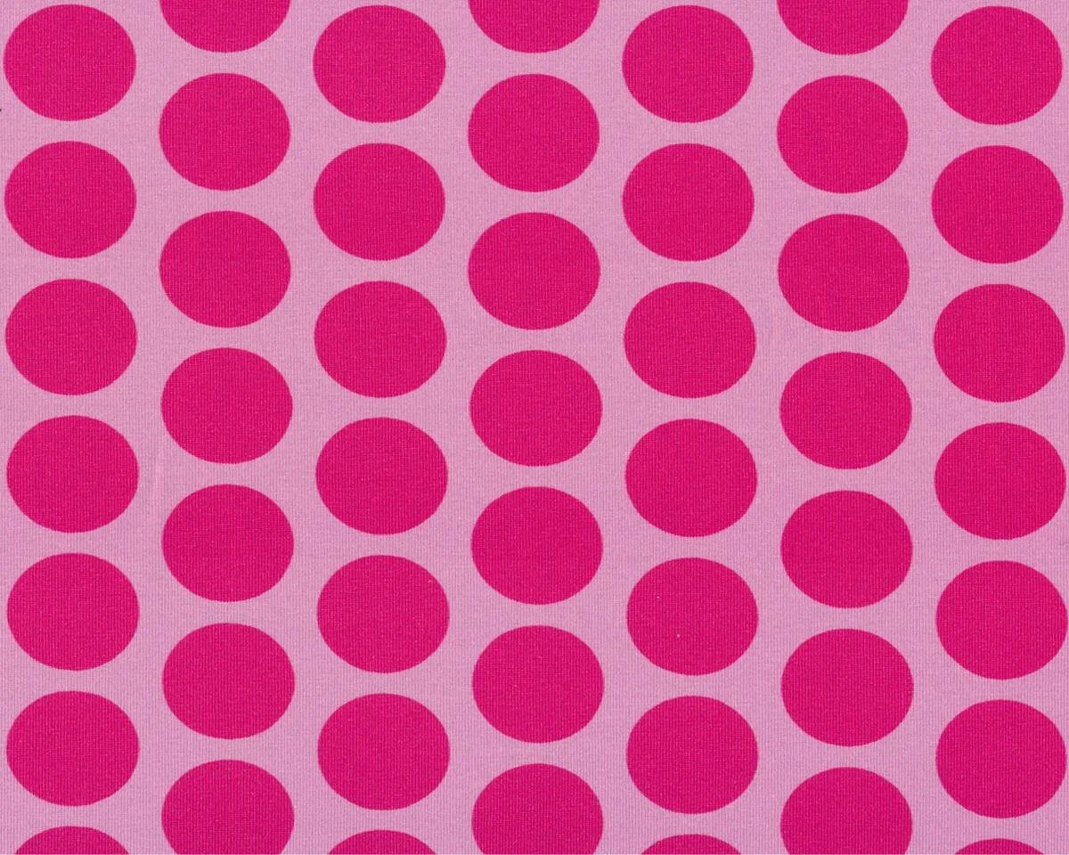Feiner Baumwolljersey mit Digitaldruck BIG DOTS, große Punkte, fuchsia-rosa