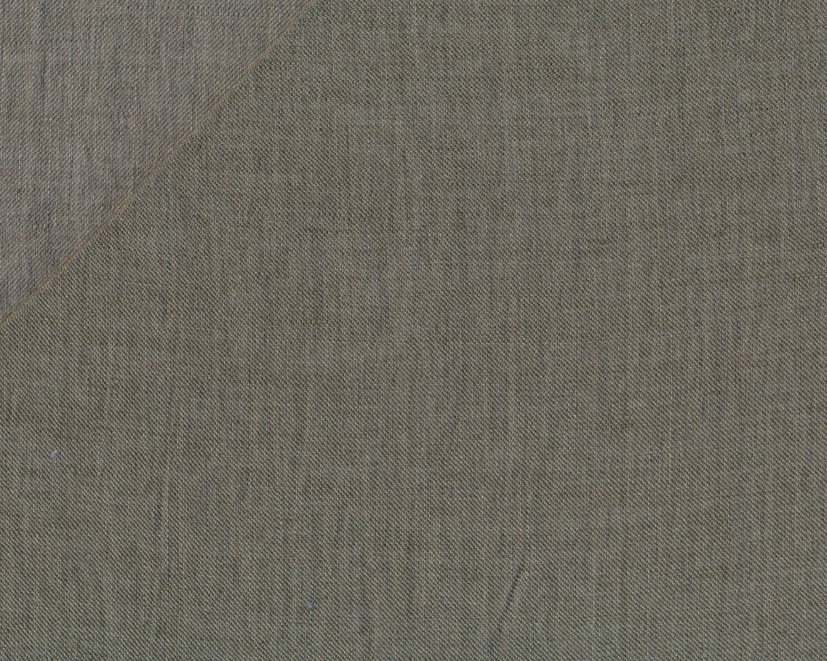 Feiner changierender Leinenstoff BICOLORE, zweifarbig, natur dunkel