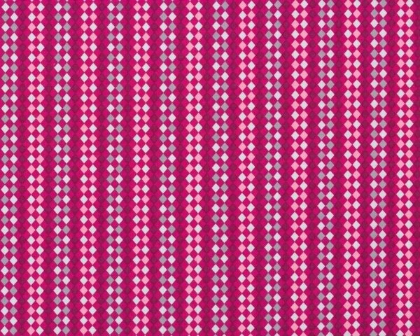 Feiner Popeline-Patchworkstoff "Floressence" mit feinen Rauten-Streifen, fuchsia-hellgrau