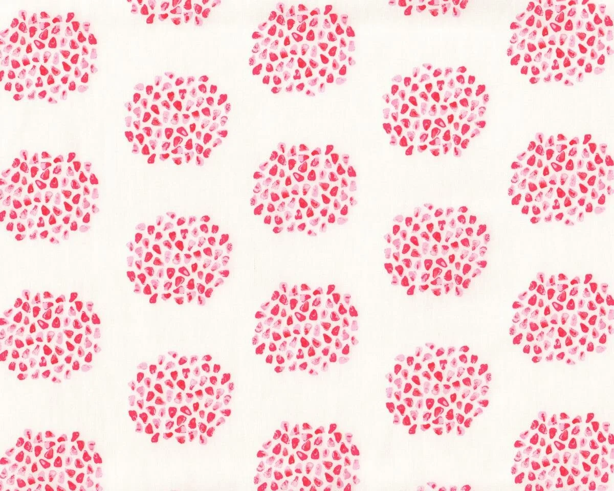 Feiner Popeline-Patchworkstoff SKOPELOS, Tupfen-Kreise, rosa-fuchsia