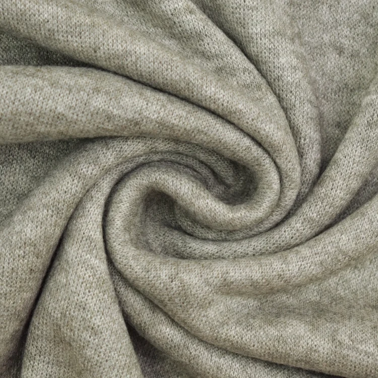 Feinstrickstoff Doubleface Lia Melange, olivgrün