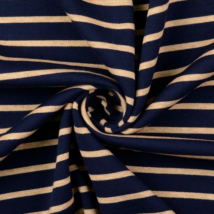 Feinstrickstoff Doubleface Stripes, marine