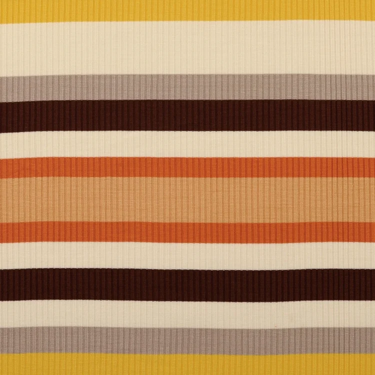 Feinstrickstoff gerippt Streifen, orange