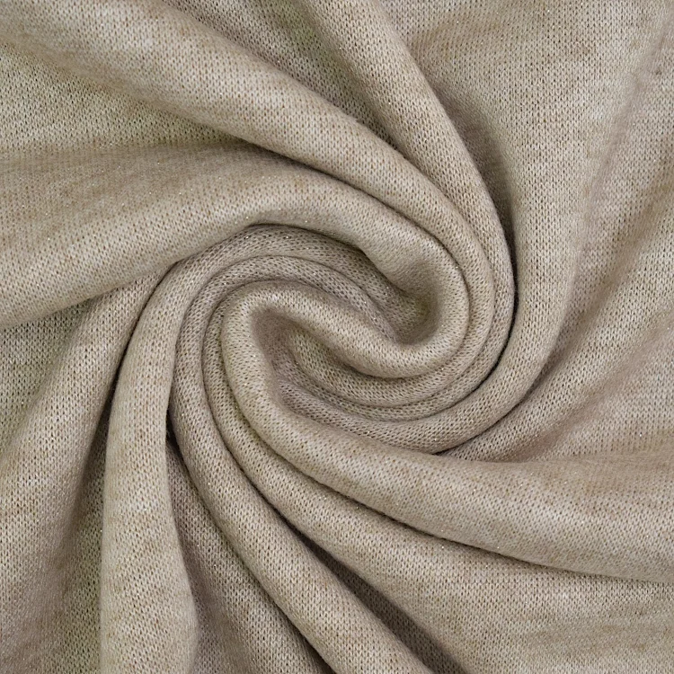 Feinstrickstoff Glitter, beige