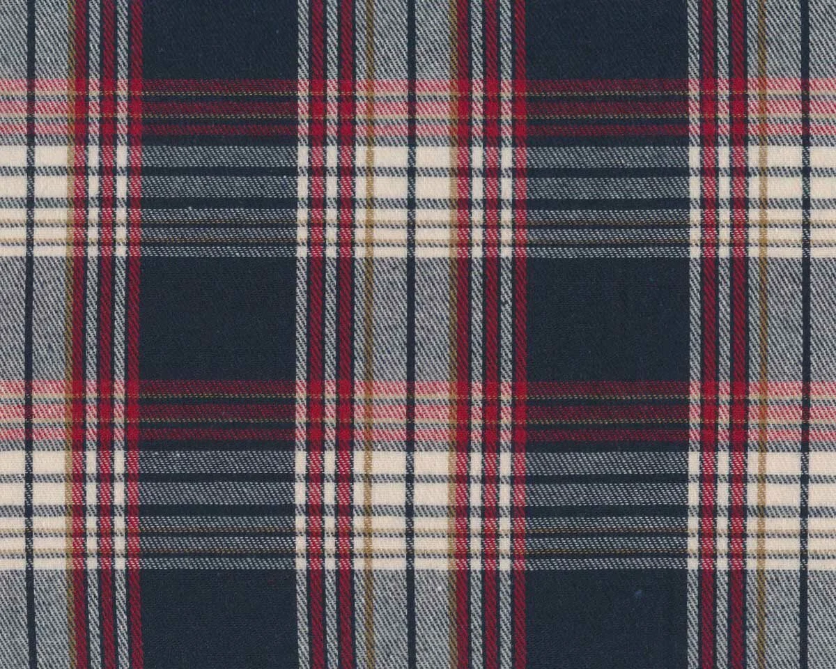 Flanellstoff CHECKO, Glencheck-Karo, dunkelblau-rot, Hilco