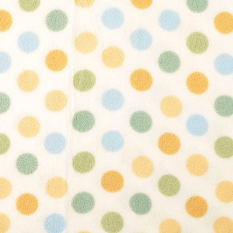 Fleece Antipilling Dots, wollweiss - grün