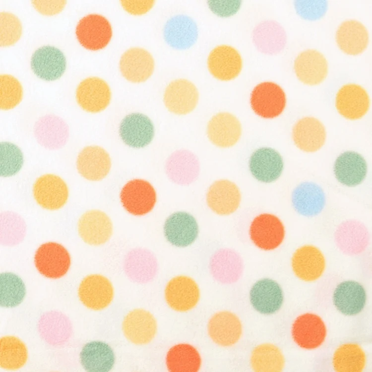 Fleece Antipilling Dots, wollweiss - orange