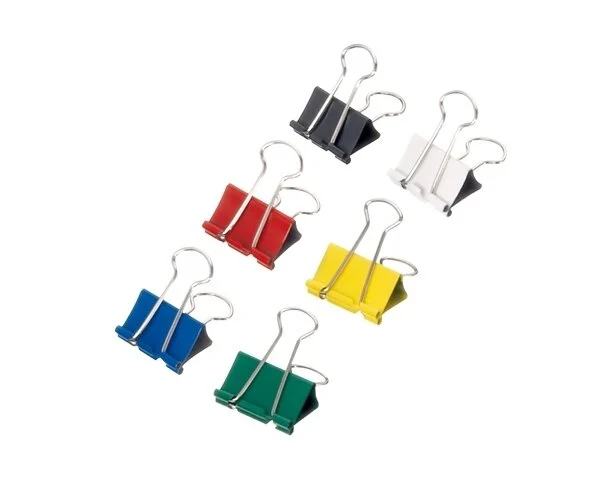 Foldback Clip MAUL, 12 Stück, 3 Größen, farbig sortiert
