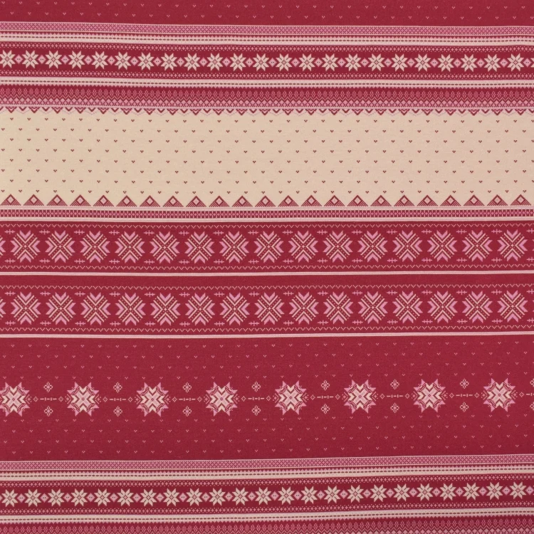 French Terry angeraut Christmas Stripes, rot