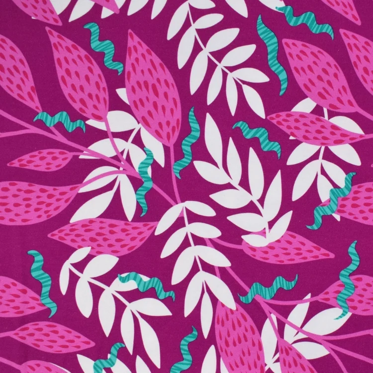 French Terry angeraut Leaf Dream, magenta