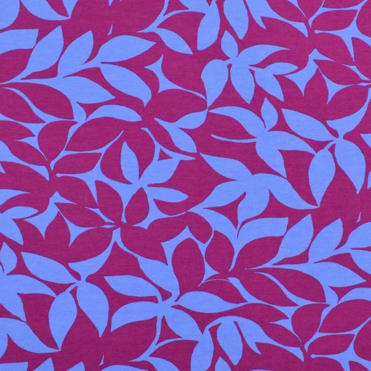 French Terry angeraut Lovely Leaves, beere