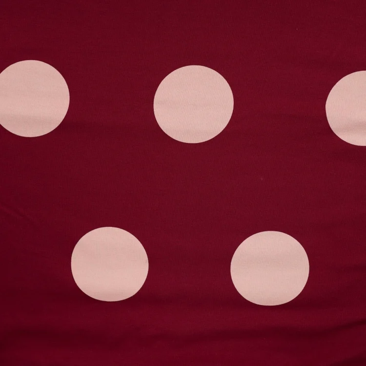 French Terry Big Dots, weinrot