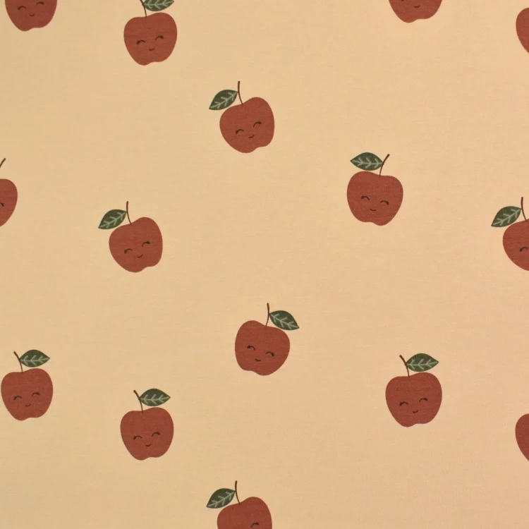 French Terry Cute Apples, beige