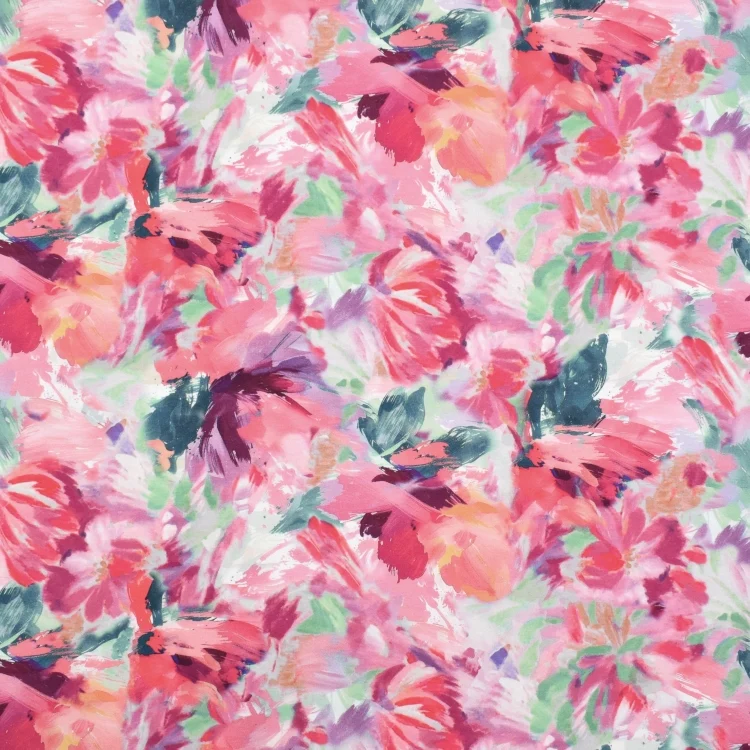French Terry Watercolor Flowers, rosa