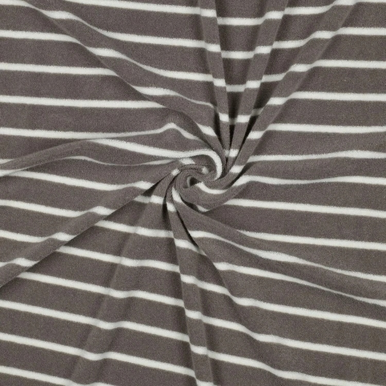 Frottee-Jersey Cool Stripes, taupe