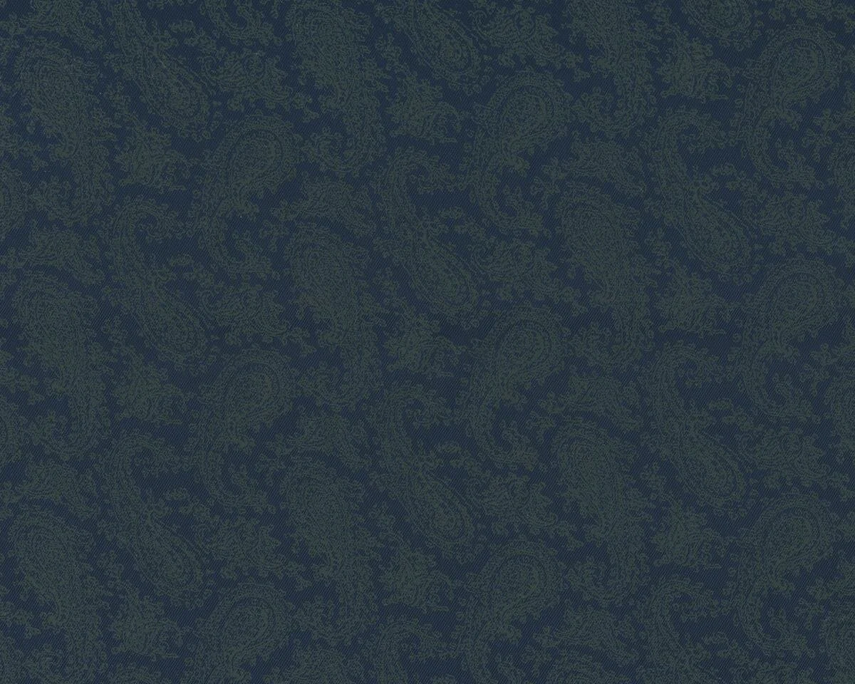 Futterstoff, bedruckter Köper aus Viskose, Paisleys, blau-grau