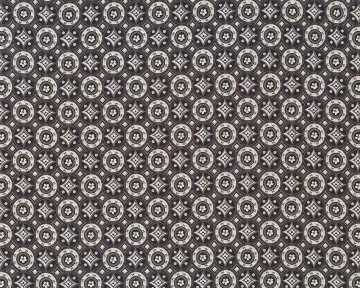 Futterstoff, bedruckter Taft aus Viskose, Ornamente, dunkelbraun