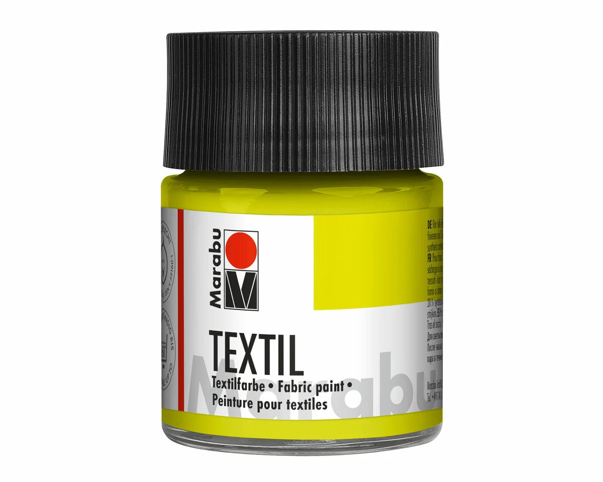 Gelbe Stoffmalfarbe TEXTIL für helle Stoffe, Marabu zitron 50 ml