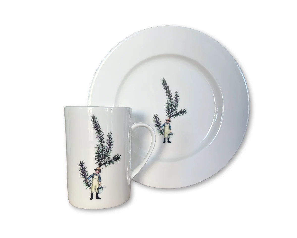 Geschirr-Set GÄRTNER, Gärtner, Nadelzweig, Acufactum