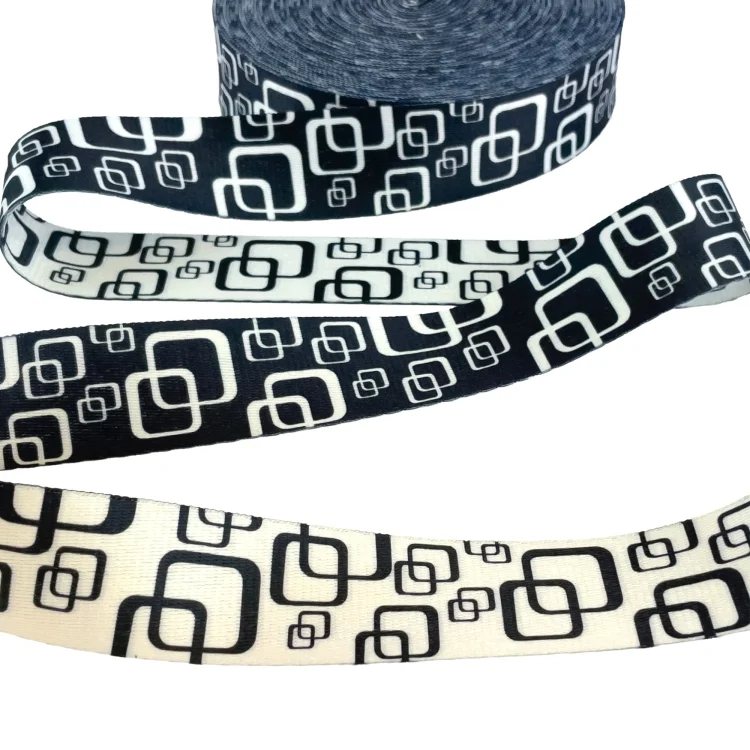 Gurtband Doubleface Black and White 40 mm Retro Cubes