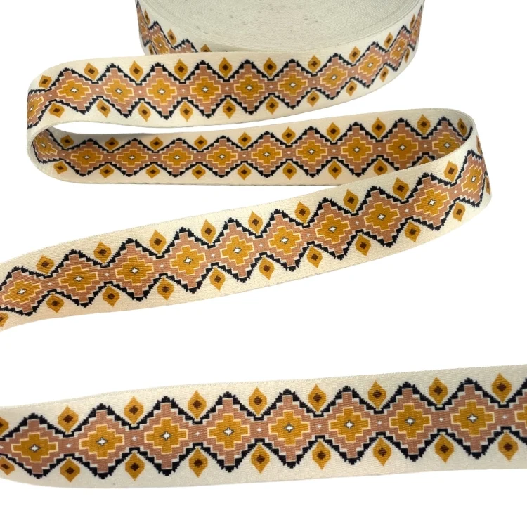 Gurtband Doubleface Diamond Shape, wollweiß