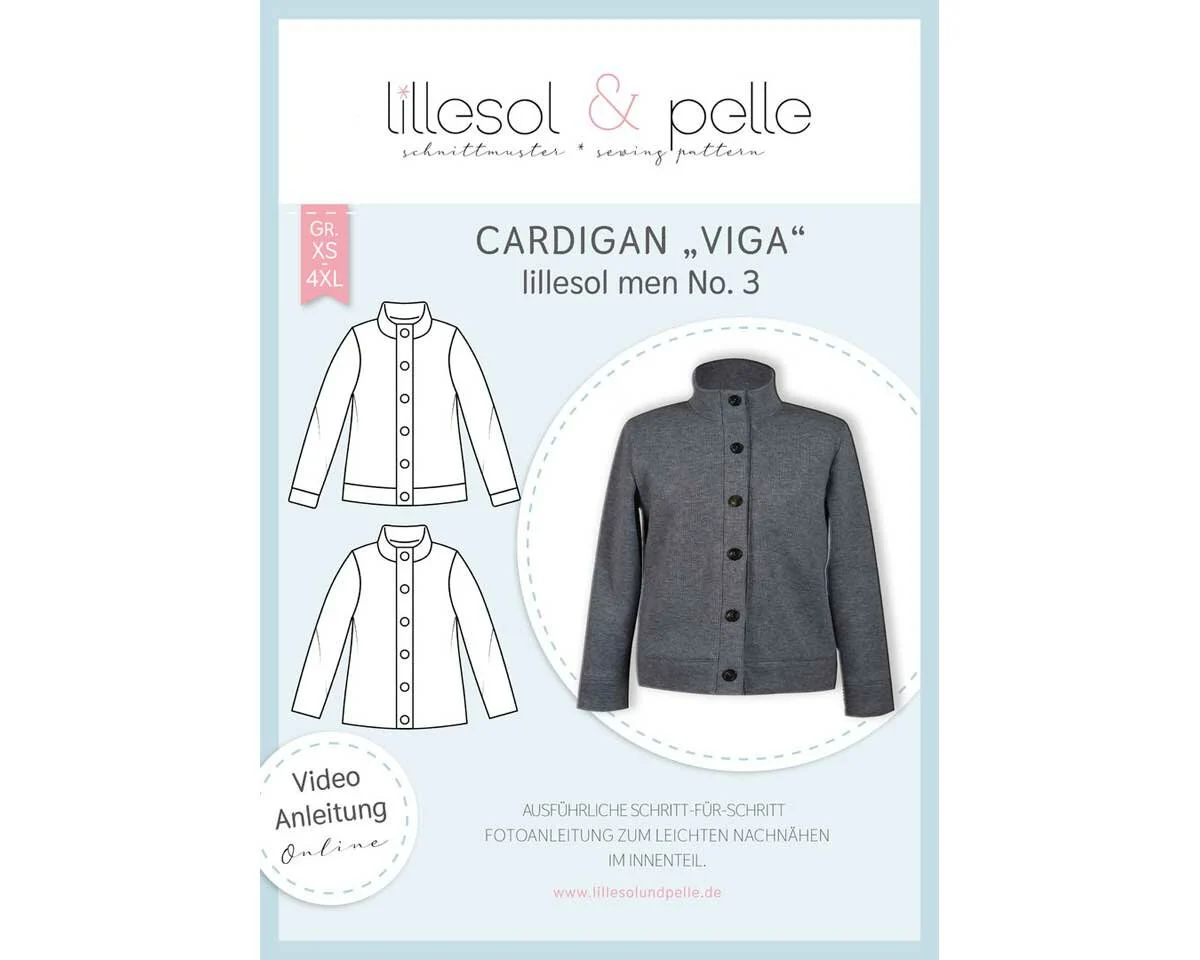 Herren-Schnittmuster Cardigan VIGA, lillesol men No.3