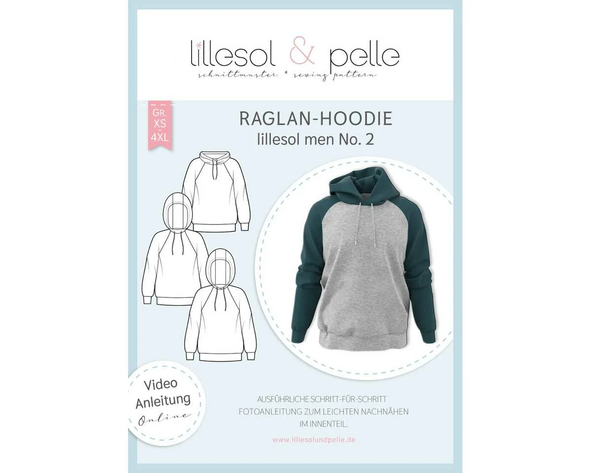 Herren-Schnittmuster Raglan-Hoodie, lillesol men No.2