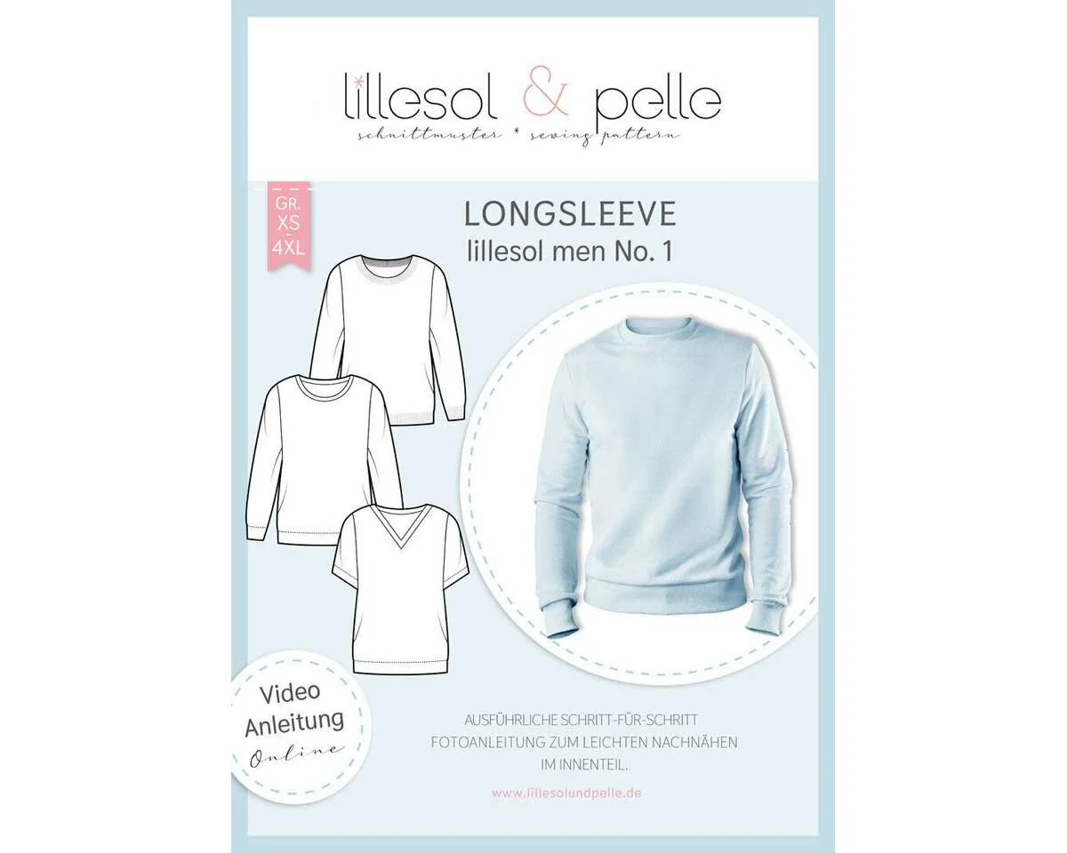 Herren-Schnittmuster Shirt LONGSLEEVE, lillesol men No.1