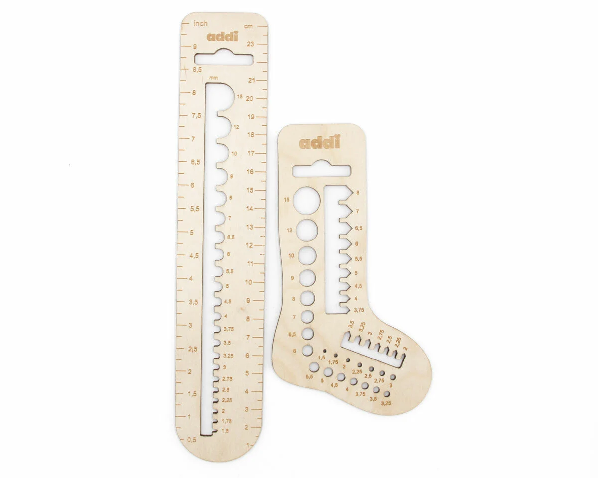 Holznadelmaß-Set CALIBRO für Strick- & Häkelnadeln, addi
