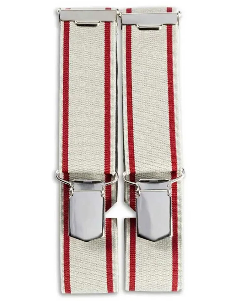 Hosenträger CLASSIC, Streifen, grau-rot, 120 cm x 3 cm, Prym