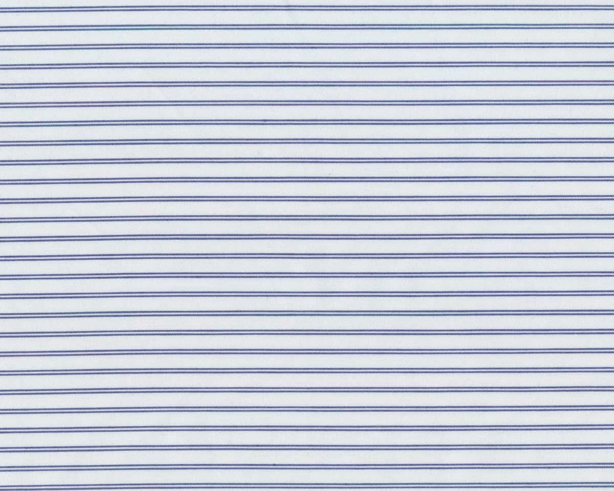 Italienischer Baumwollstoff mit Seide SPIRO, Querstreifen, weiß-blau