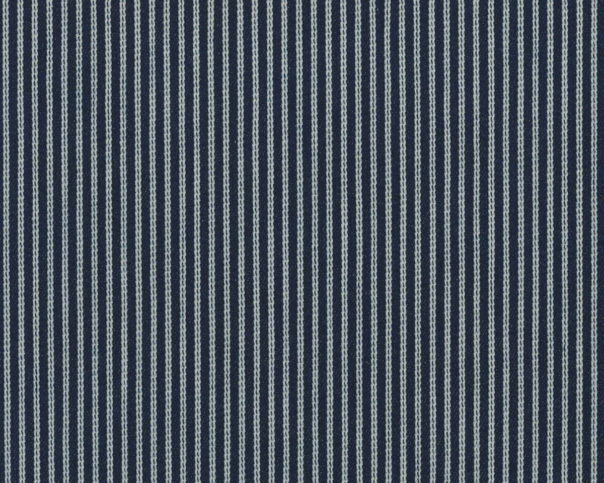 Italienischer Designer-Jeansstoff mit Stretch GOSTAR, Streifen, dunkles jeansblau