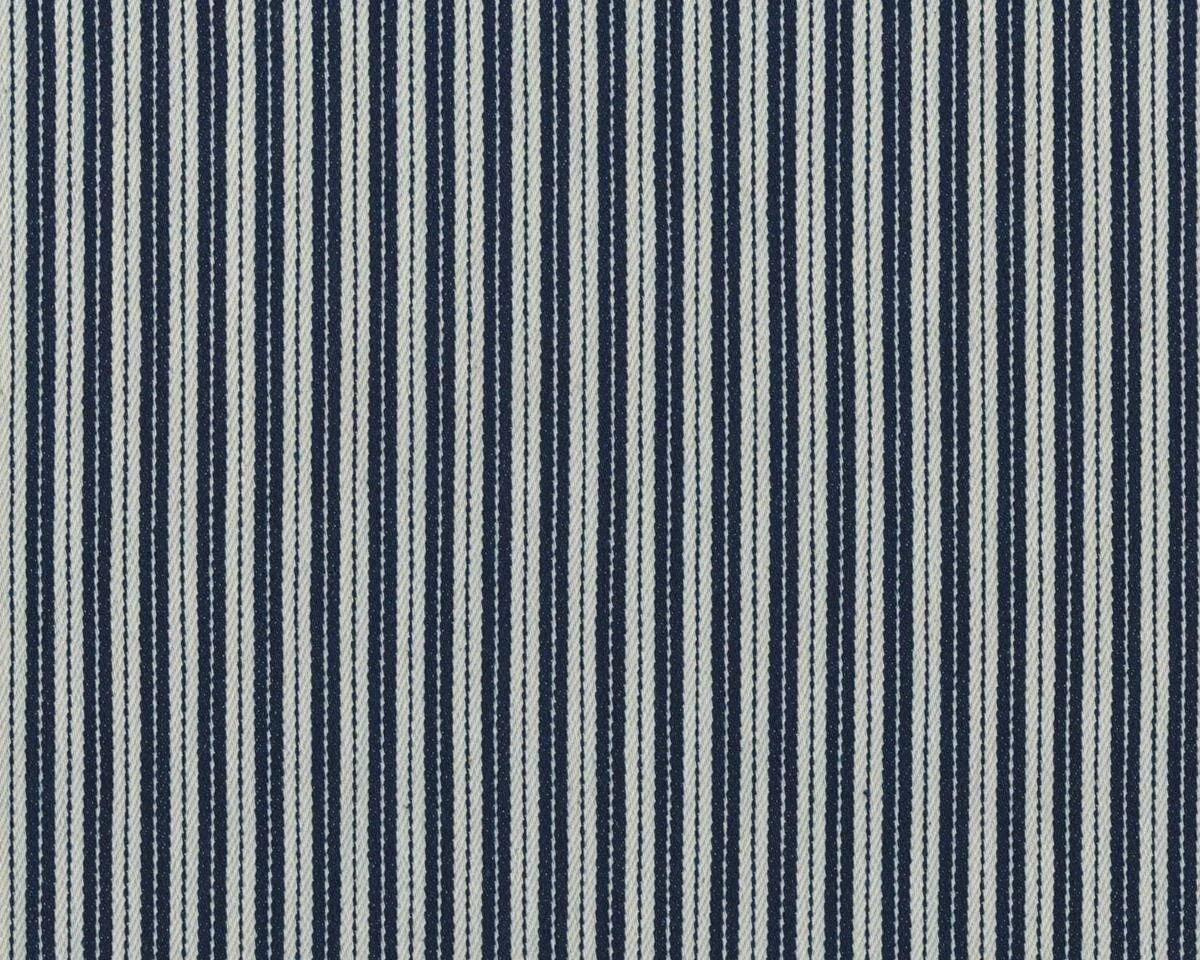 Italienischer Designer-Jeansstoff mit Stretch GOSTAR, Streifenbänder, dunkles jeansblau
