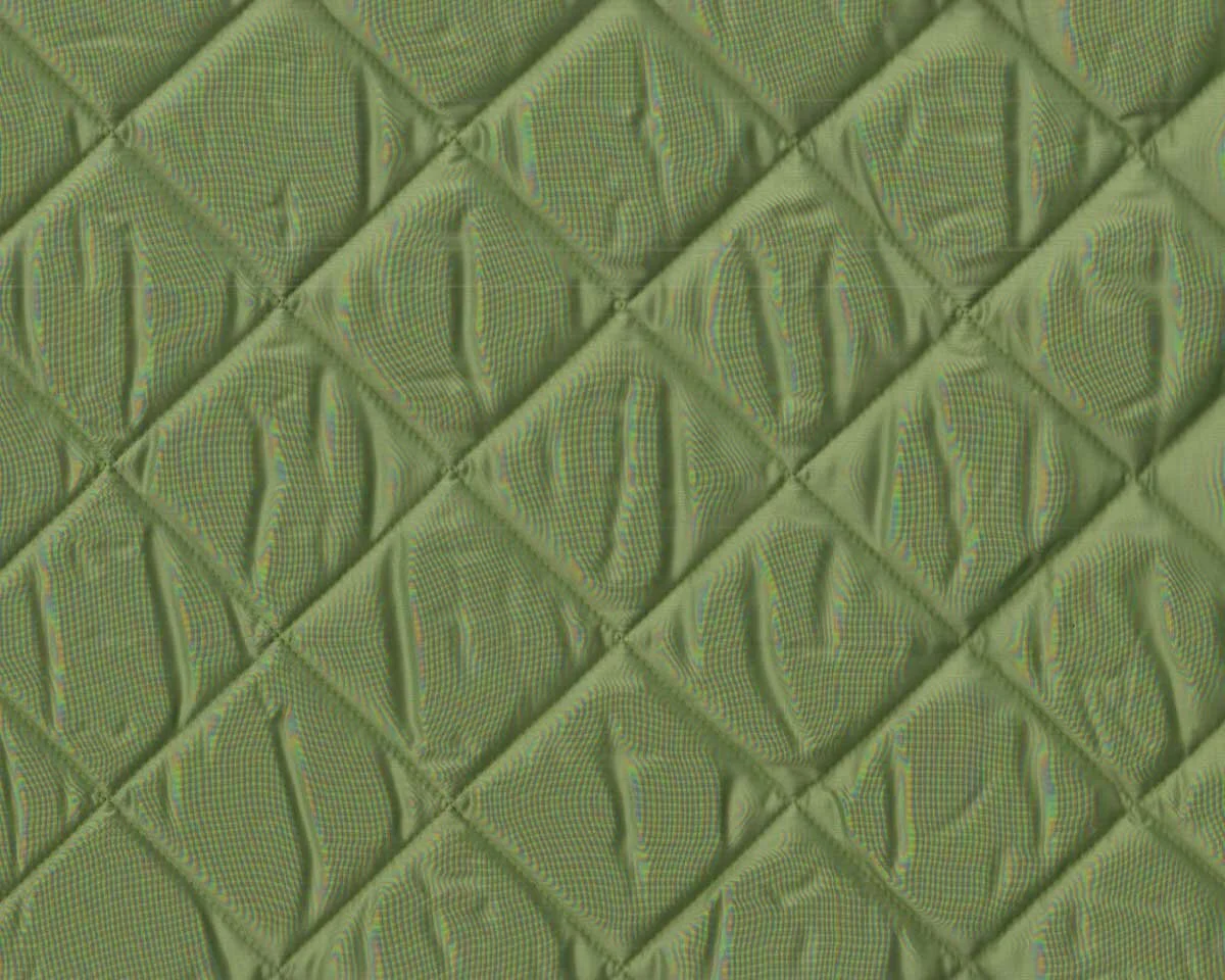 Italienischer Doubleface-Steppstoff ABELINA, gesteppte Vierecke, grasgrün