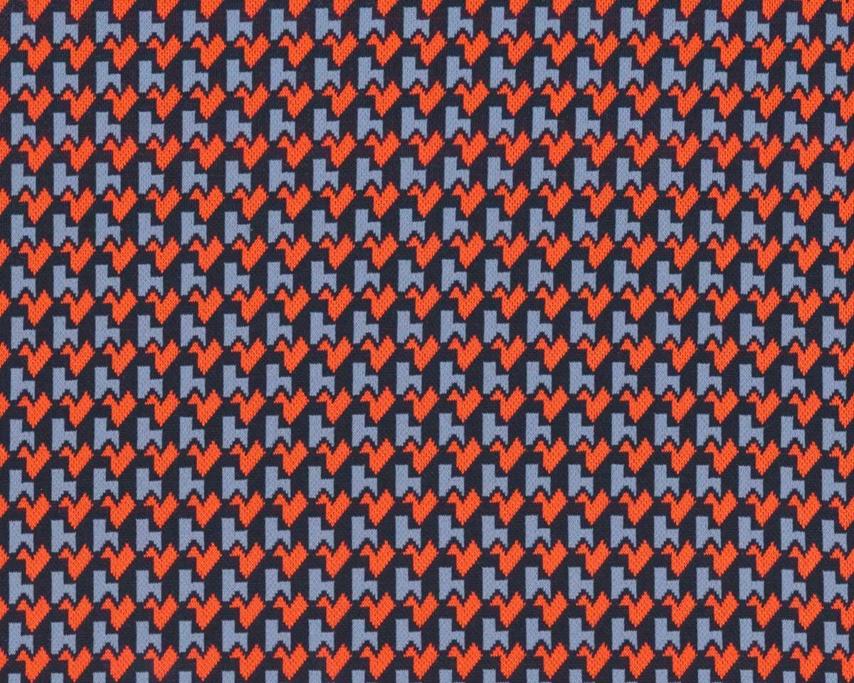 Italienischer Jacquard-Strickjersey LUMI, neonorange-grau