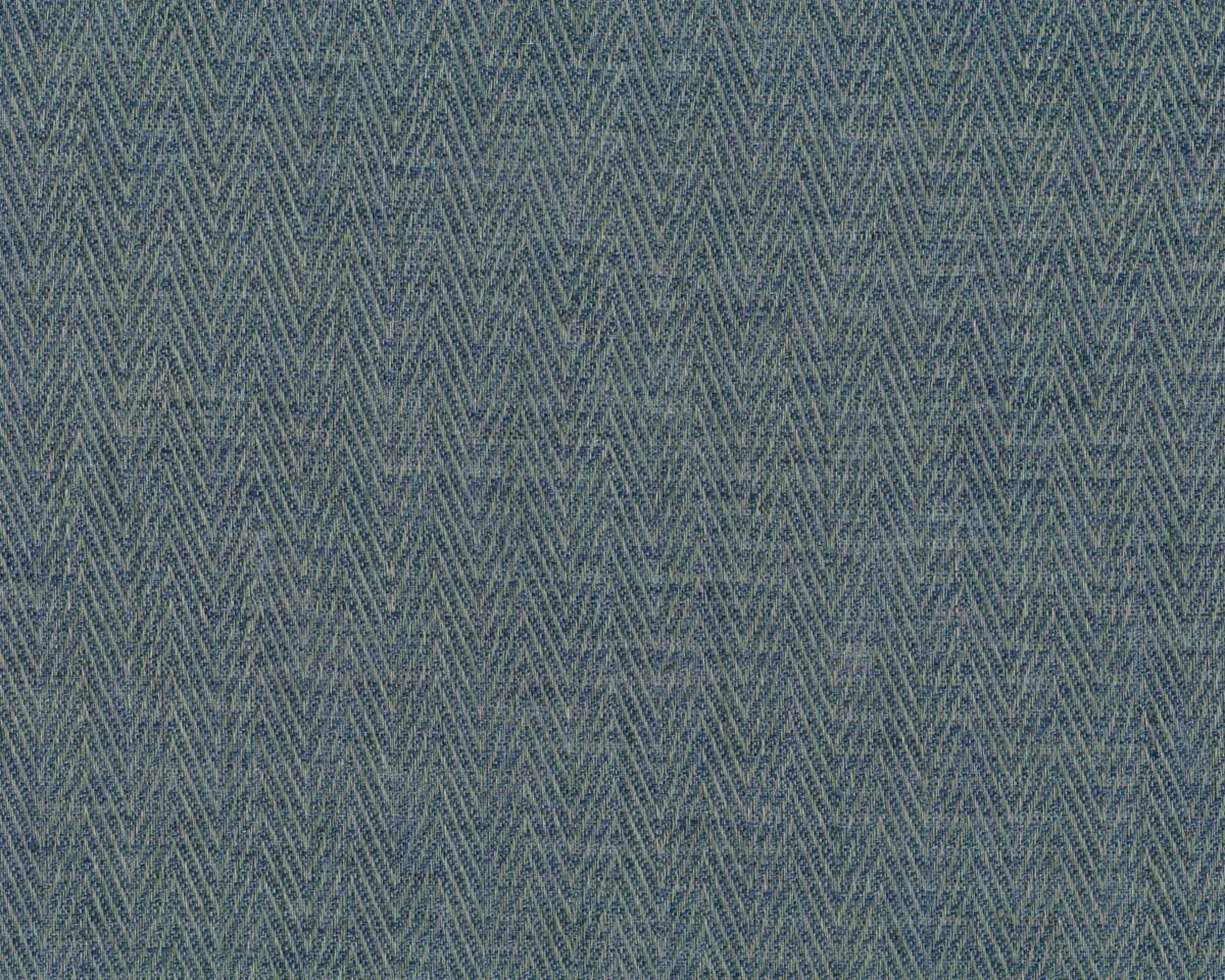 Italienischer Leinenstoff BALU, Fischgrat, natur-taubenblau, Toptex