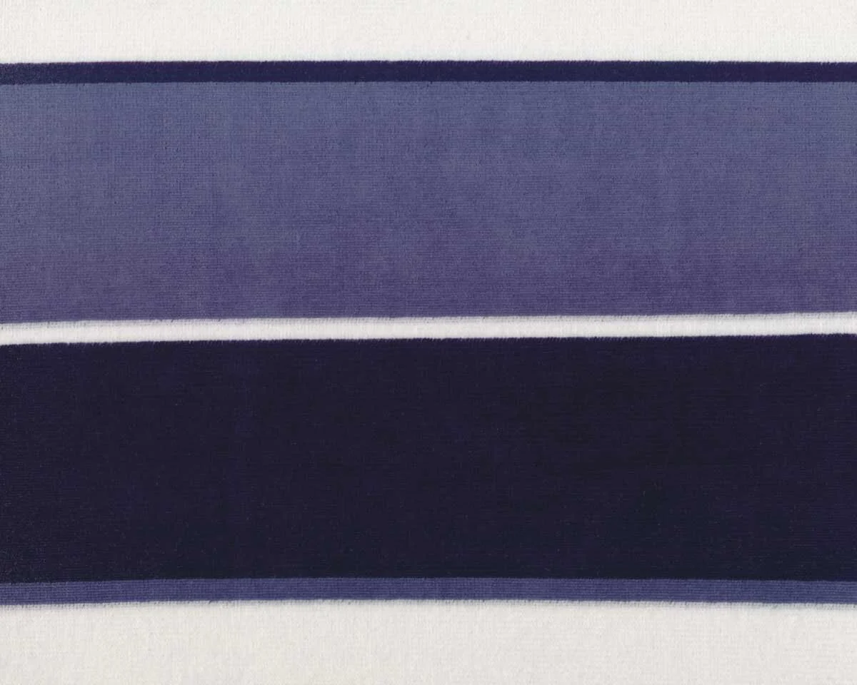 Italienischer Nickistoff FASCIA, Blockstreifen, weiß-blau