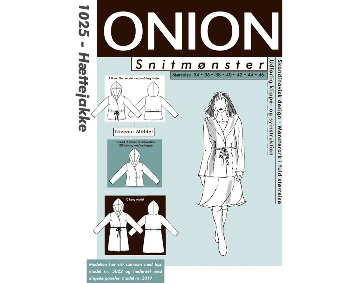 Jacke mit Kapuze, Schnittmuster ONION 1025