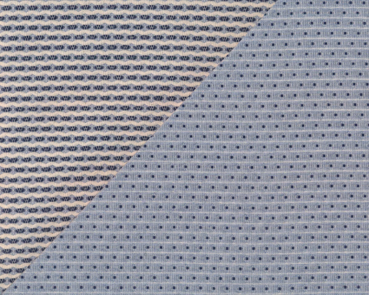 Jacquard-Baumwollstoff WOVEN DOTS, eingewebte Fäden, helles jeansblau, Toptex