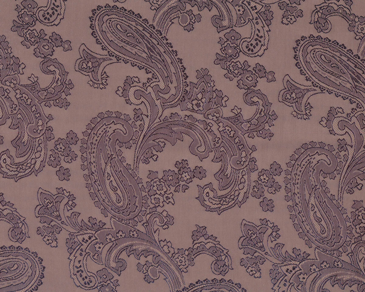 Jacquard-Futterstoff zweifarbig mit Paisleys, schlammbraun