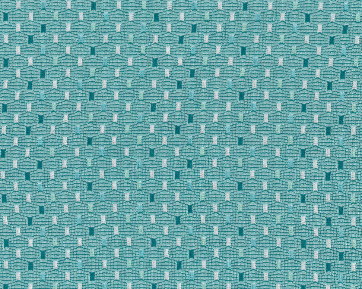 Jacquard-Jersey ANGULA, Rechtecke, türkis,Toptex