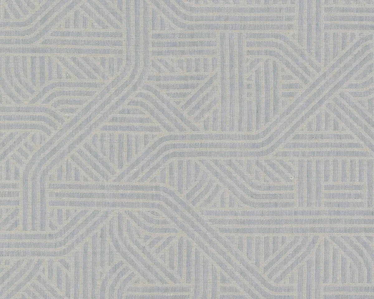Jacquard-Leinenstoff CONFUSION, Überbreite, Flechtstreifen, taubenblau, Leitner Leinen