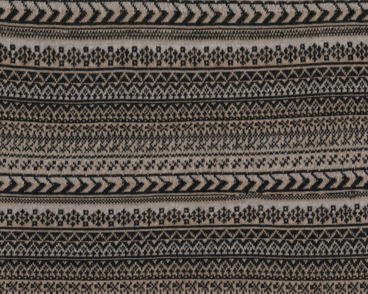 Jacquard-Strickstoff aus Merinowolle NORWEGER, Musterstreifen, grau, Hilco